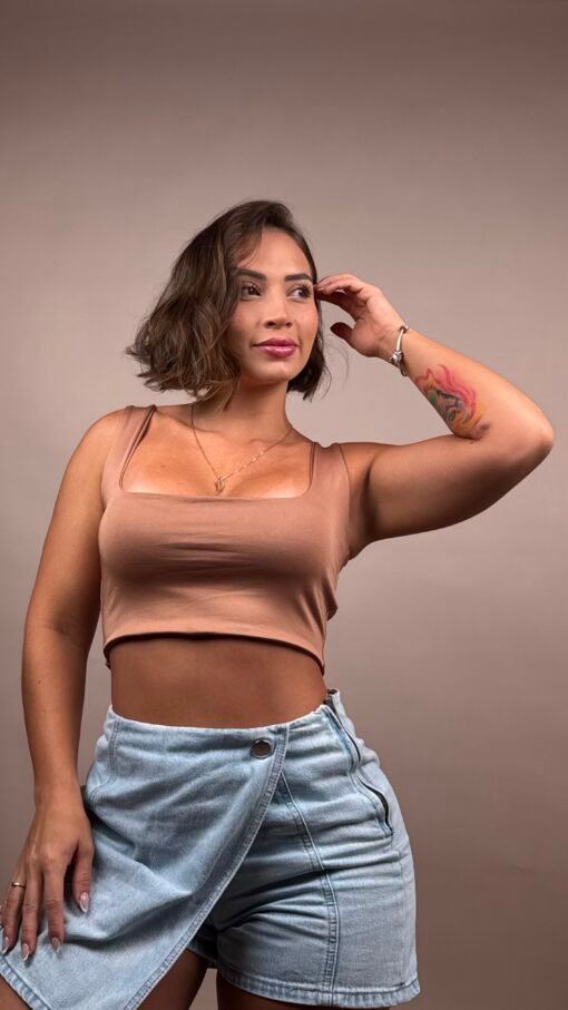 Blusa manga sisa cuadro