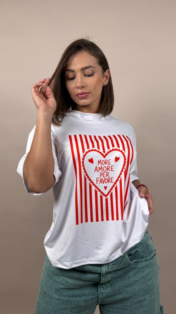 camiseta ML corazon more amore per favore - 2500092