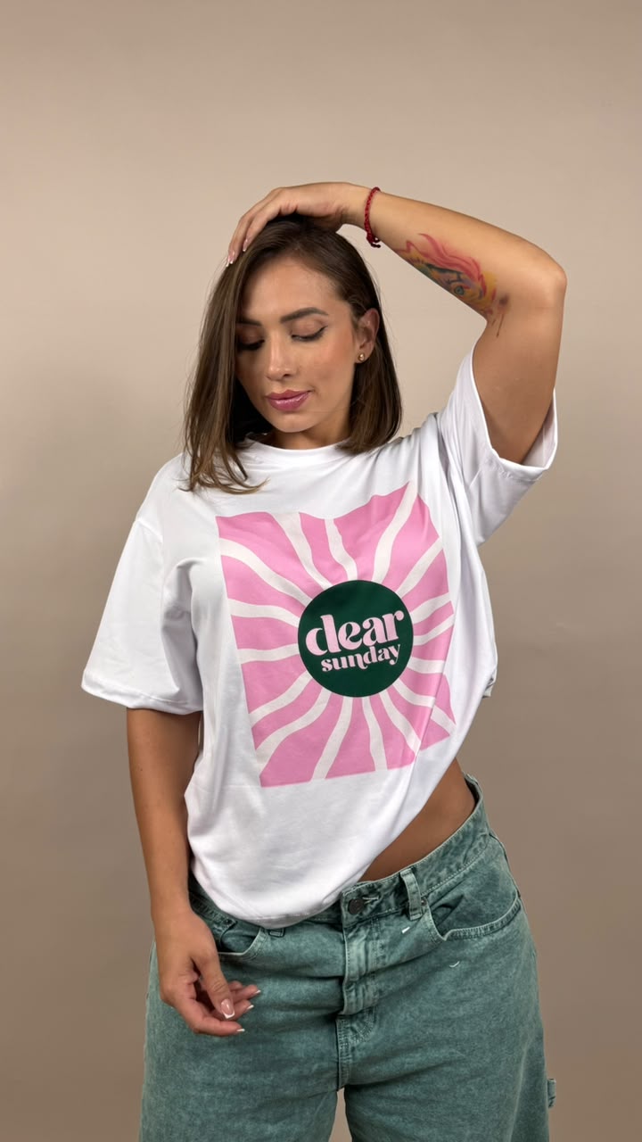 camiseta ML dear Sunday rayos rosa -2500084