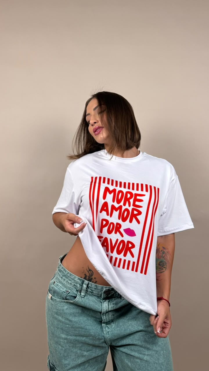 camiseta ML rayas rojas more amor beso - 2500106