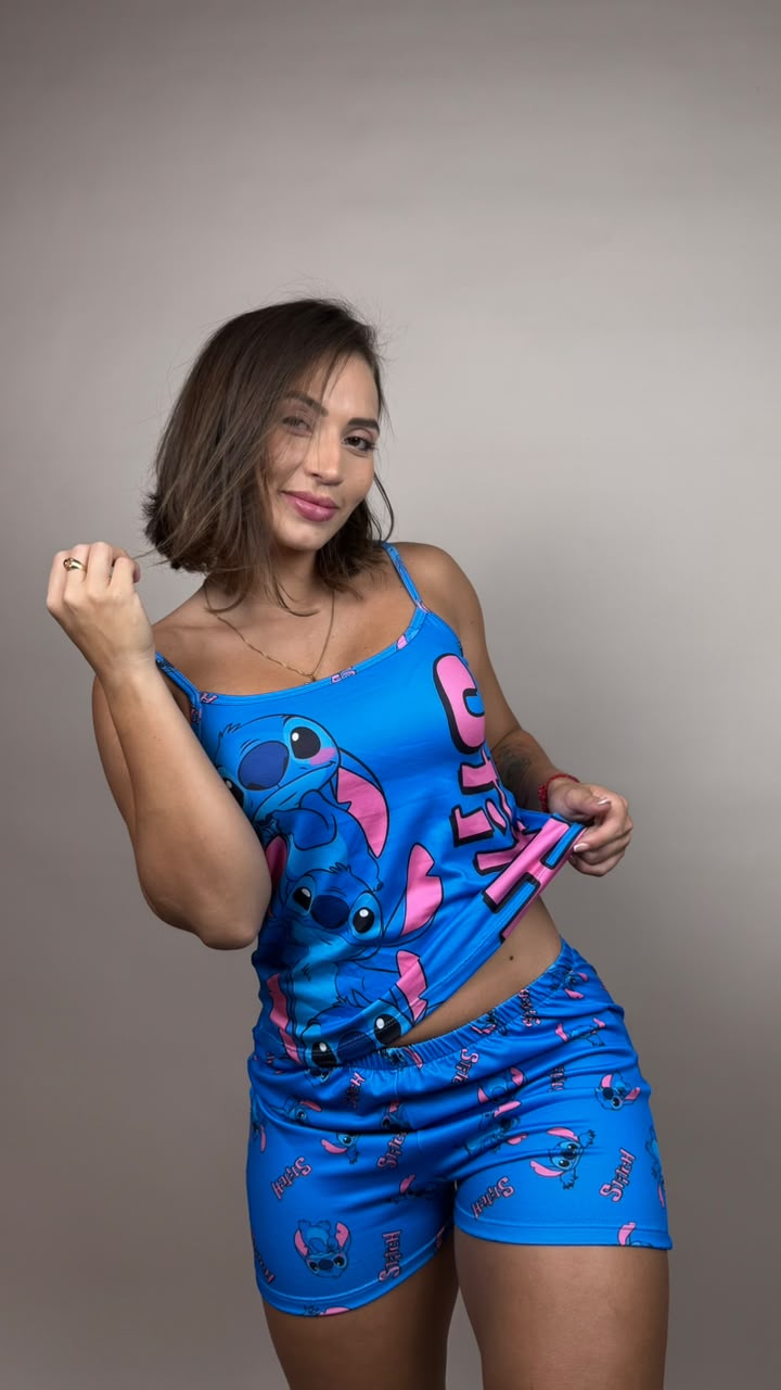 Pijama sublimada stich x3 azul - 1800316