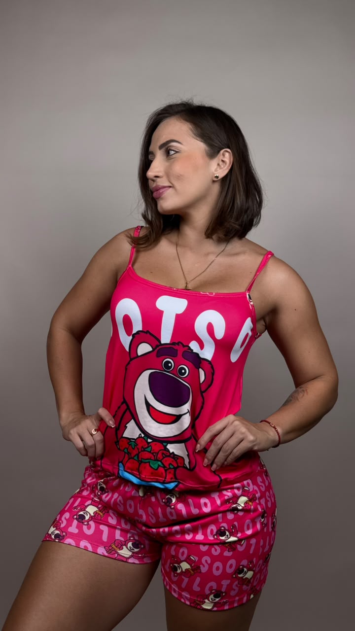 Pijama sublimada oso lotso fucsia -1800307
