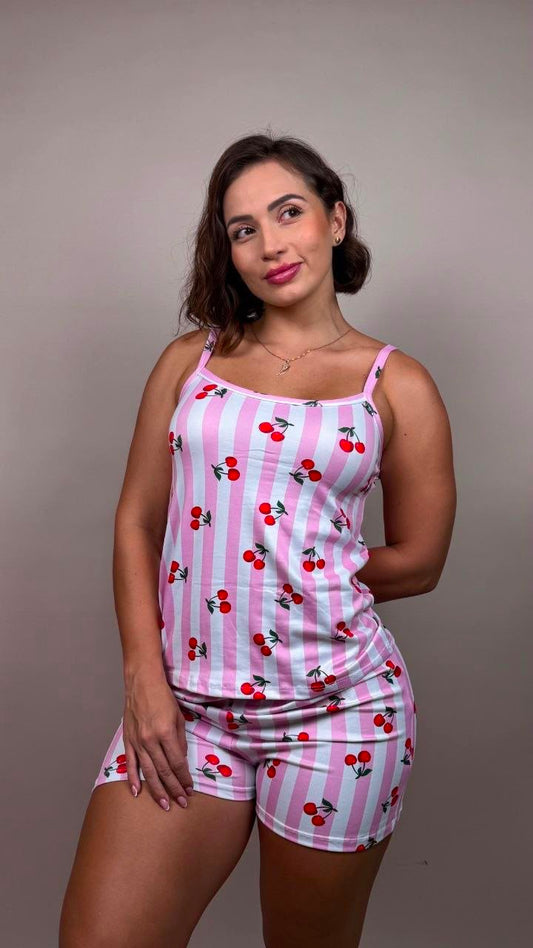 Pijama rayas rosa cereza rosa - 1800246