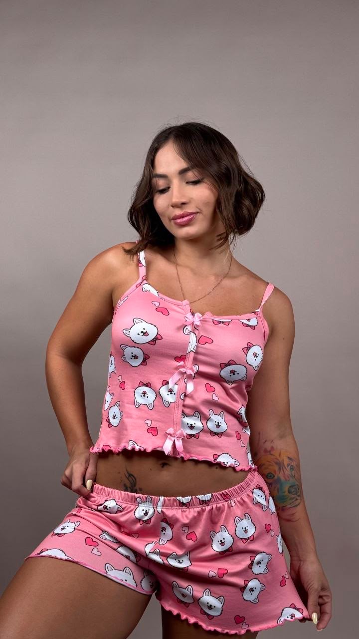 Pijama gaticos rosa - 1900007