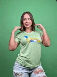 Camiseta simpson arrastrandose verde -1202386