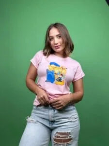 Camiseta simpson gritando rosa claro -1202372