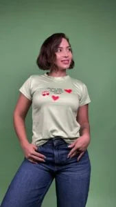 Camiseta hacerlo todo de corazon verde -1202444