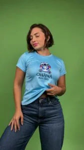 Camiseta ohana means family azul -1202436