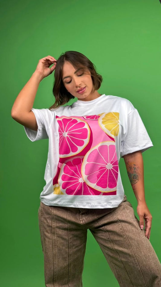 Camiseta naranja rosa blanco -  2500050