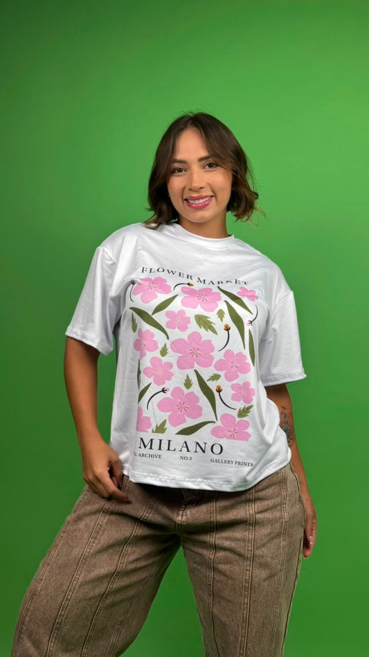 camiseta flower milano blanco - 2500057