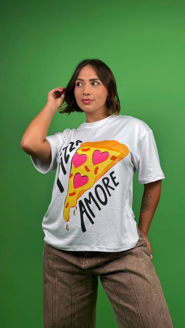 camiseta pizza blanco - 2500059