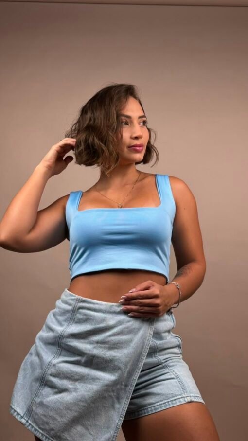Blusa manga sisa cuadro