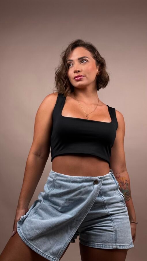Blusa manga sisa cuadro