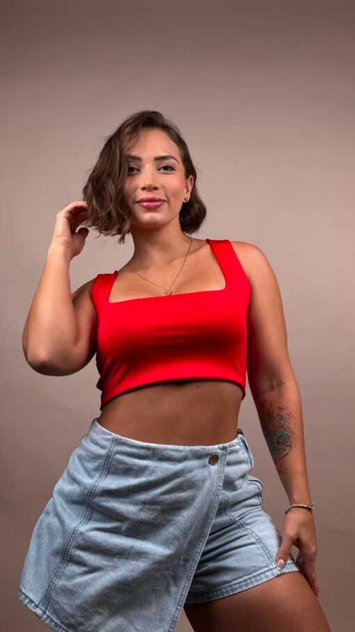 Blusa manga sisa cuadro