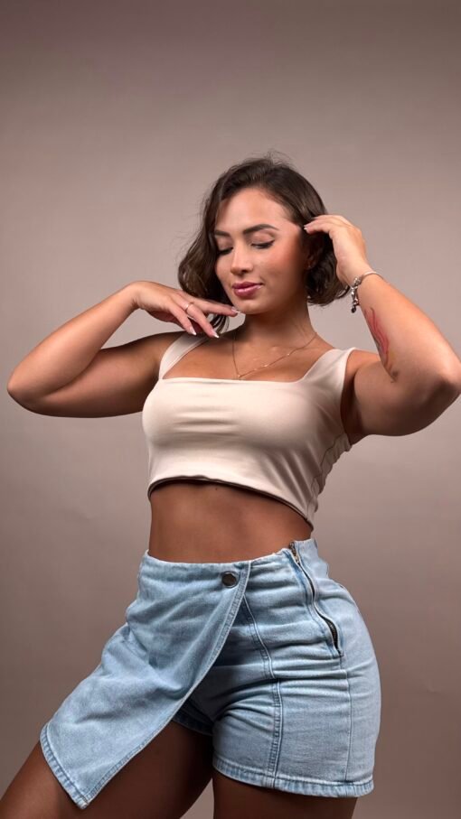 Blusa manga sisa cuadro