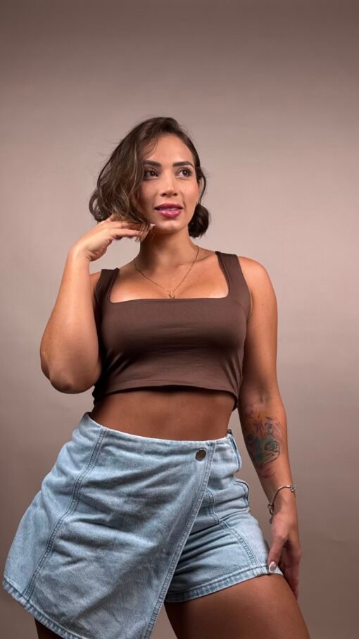 Blusa manga sisa cuadro