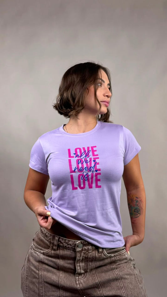 Camiseta love.love all we need lila -1202468