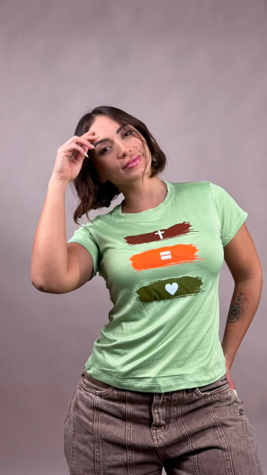 Camiseta +=<3 mancha verde -1202480