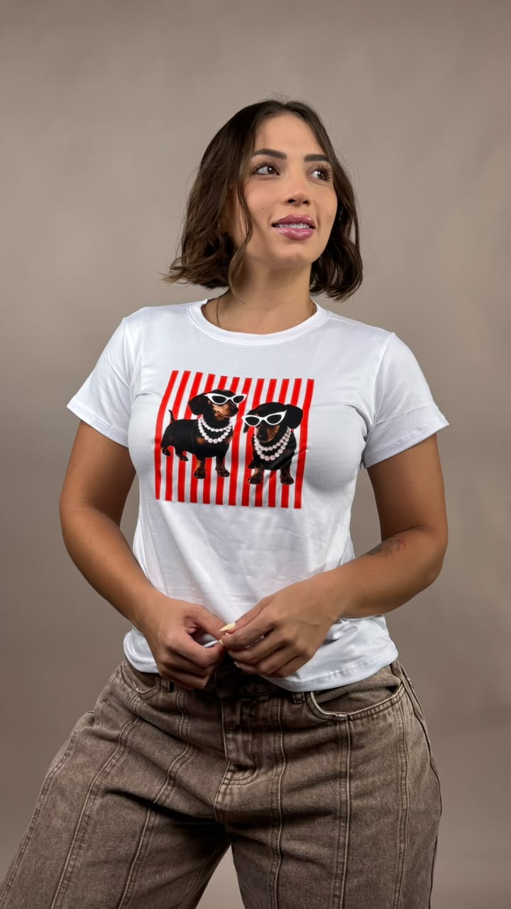 Camiseta 2 perritos gafas -1202491