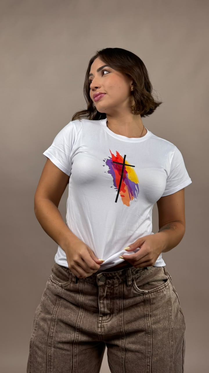 Camiseta cruz mancha blanco -1202481