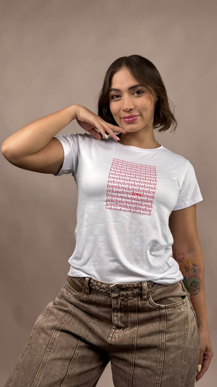 Camiseta love love love x 100 blanco -1202482