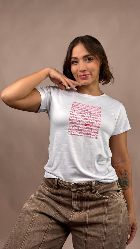 Camiseta love love love x 100 blanco -1202482