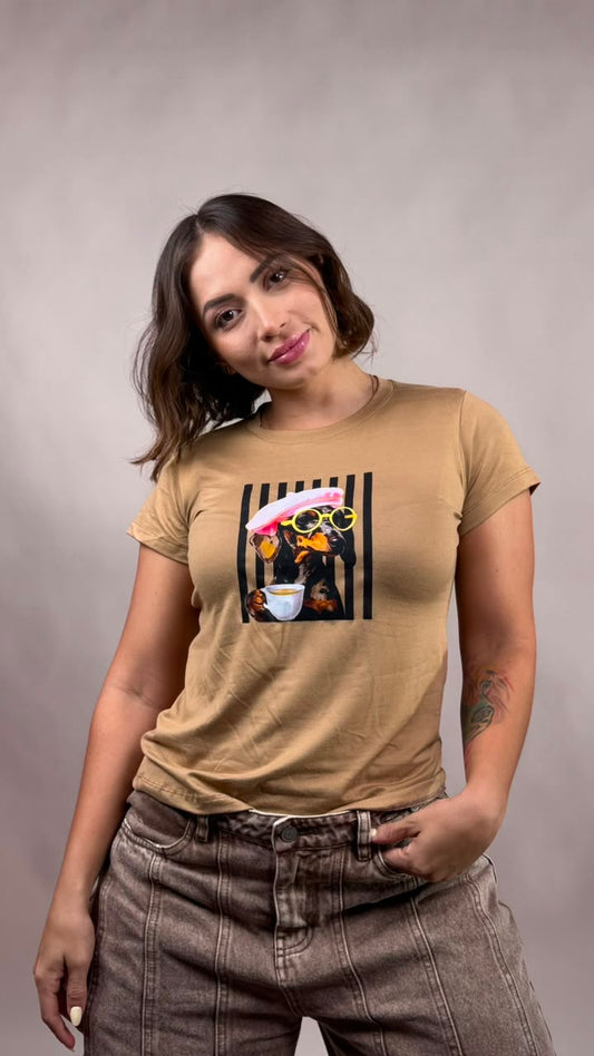 Camiseta perro paris cafe -1202483
