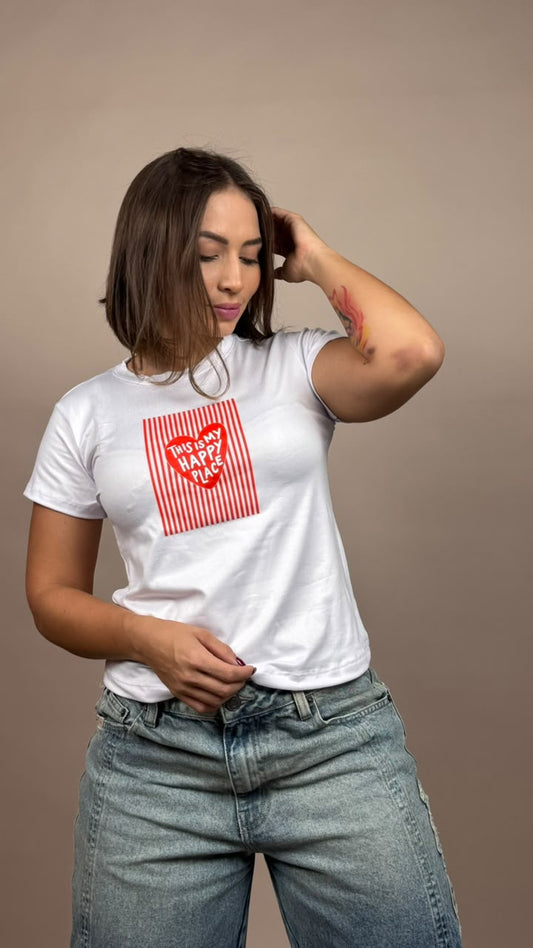 camiseta this is my happy blanco - 1202524