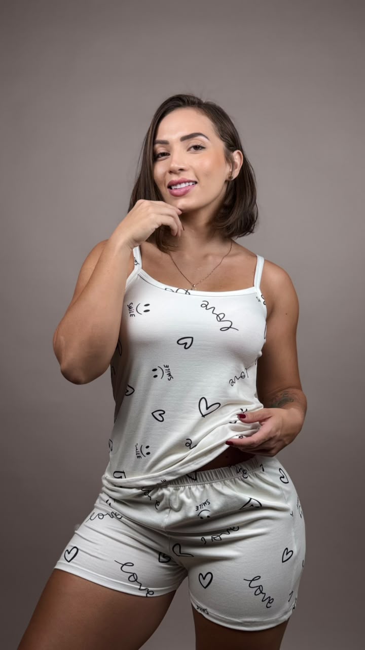 Pijama subilimada carita feliz smile, beige - 1800290