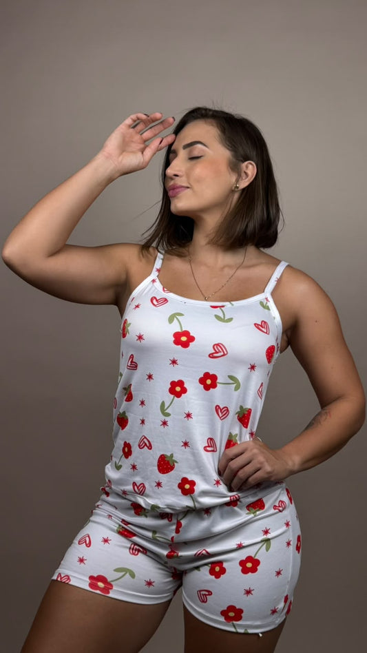 Pijama sublimada fresa corazon 2d, blanco - 1800289