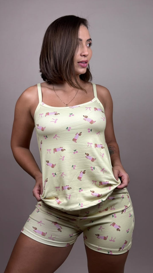 Pijama sublimada perrit camisa de rays, amarillo - 1800295