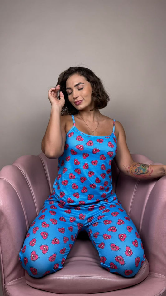 pijama pant-tira ojo corazon azul - 1300009