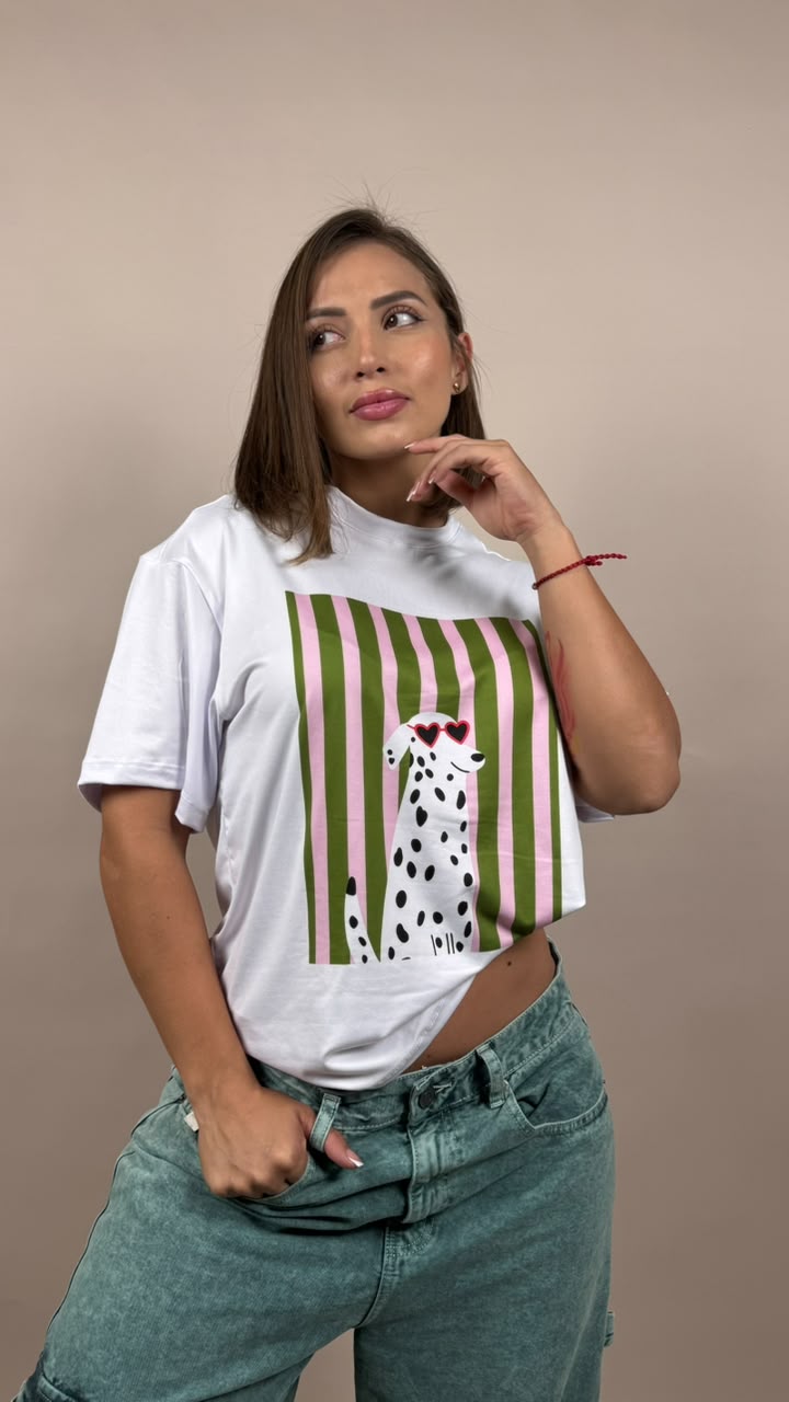 camiseta ML dalmata rayas verdes -2500065