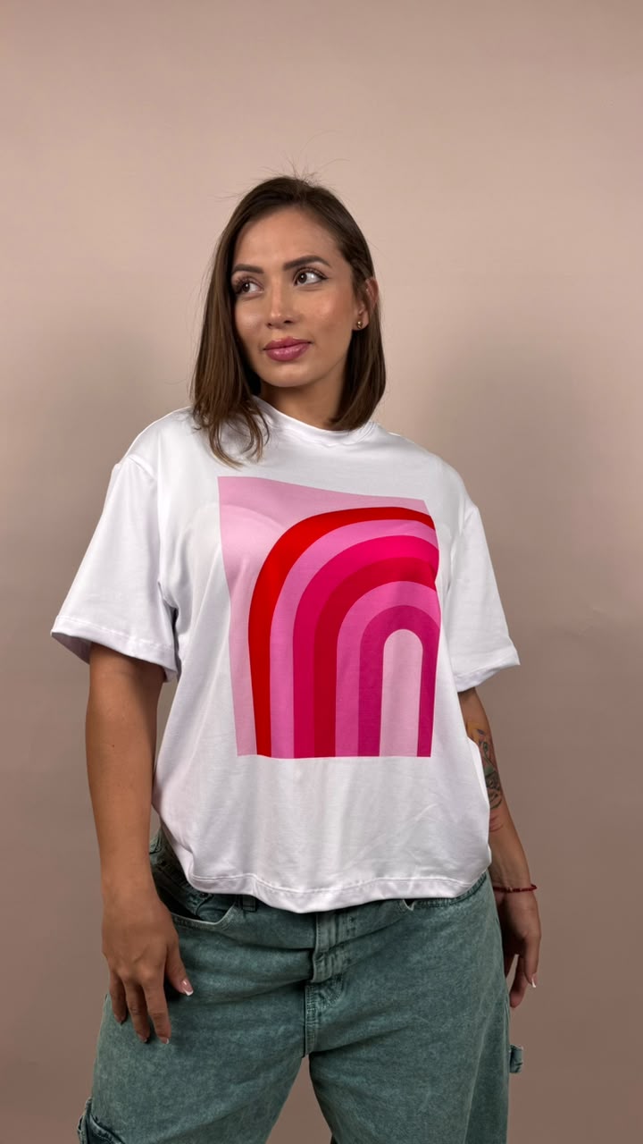 camiseta ML arcoiris rosa - 2500075