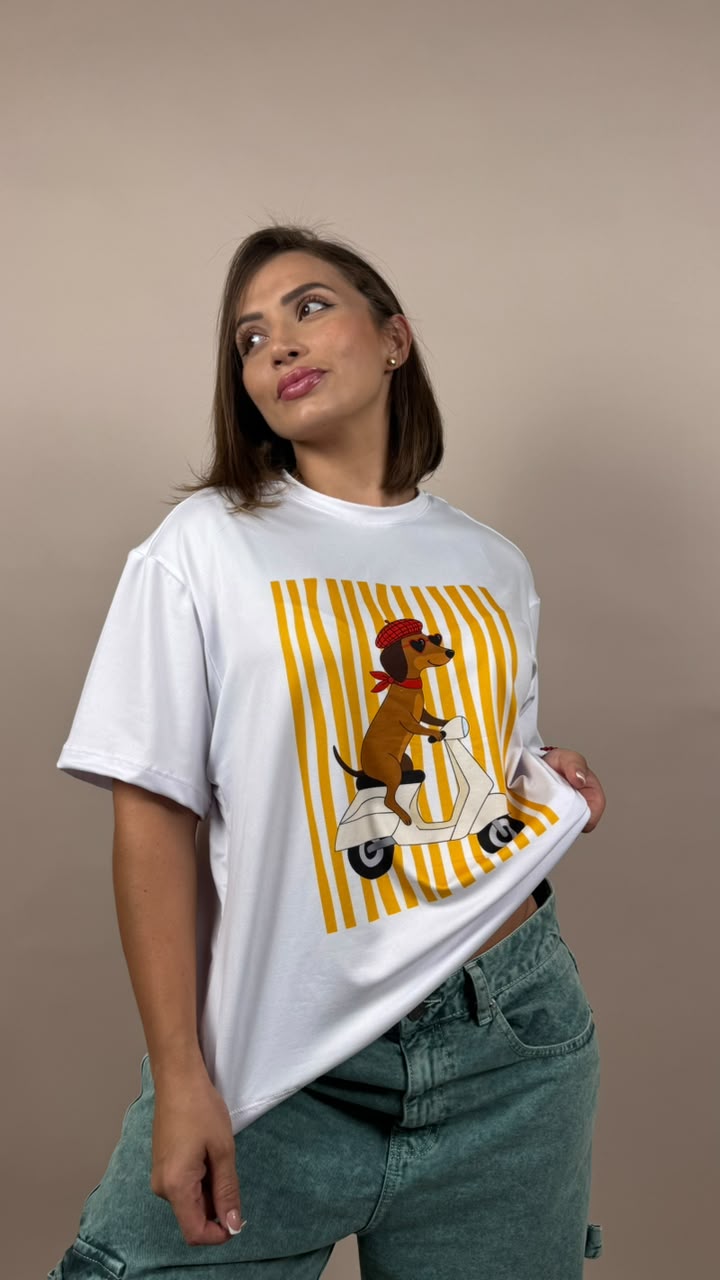 camiseta ML perro italiano en moto - 2500089
