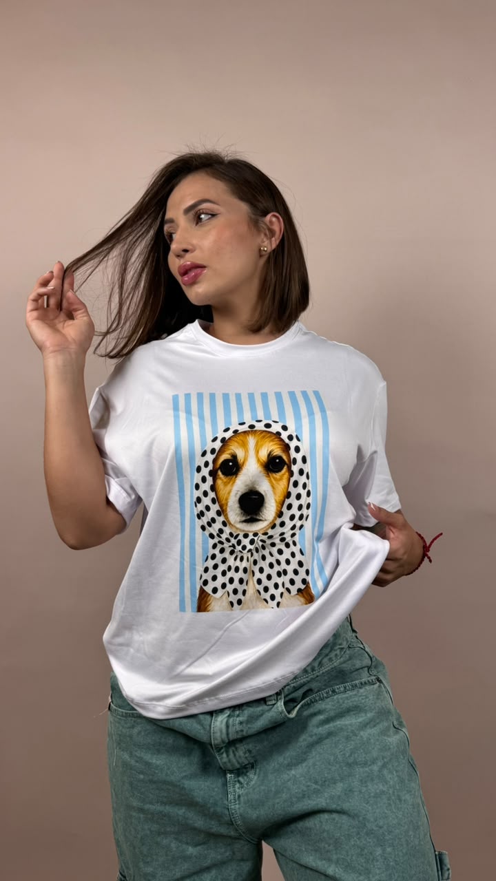 camiseta ML perro pañoleta pepas raya azul -2500096