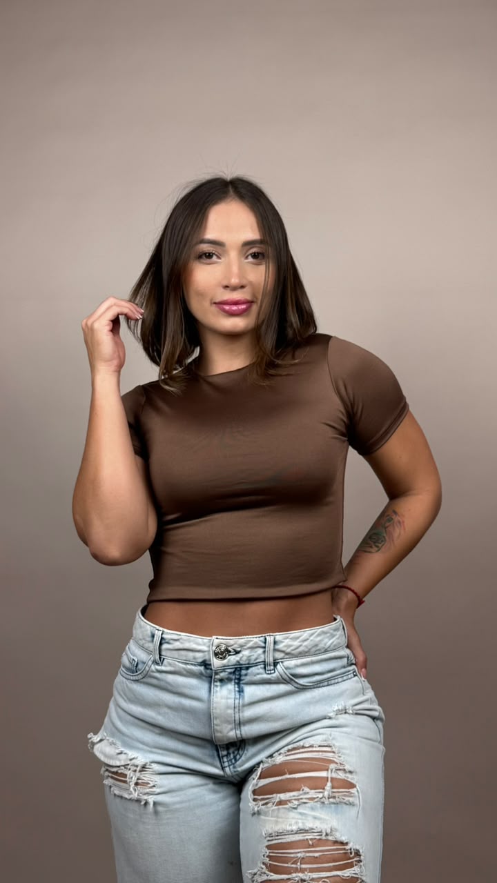 Blusa manga corta corta