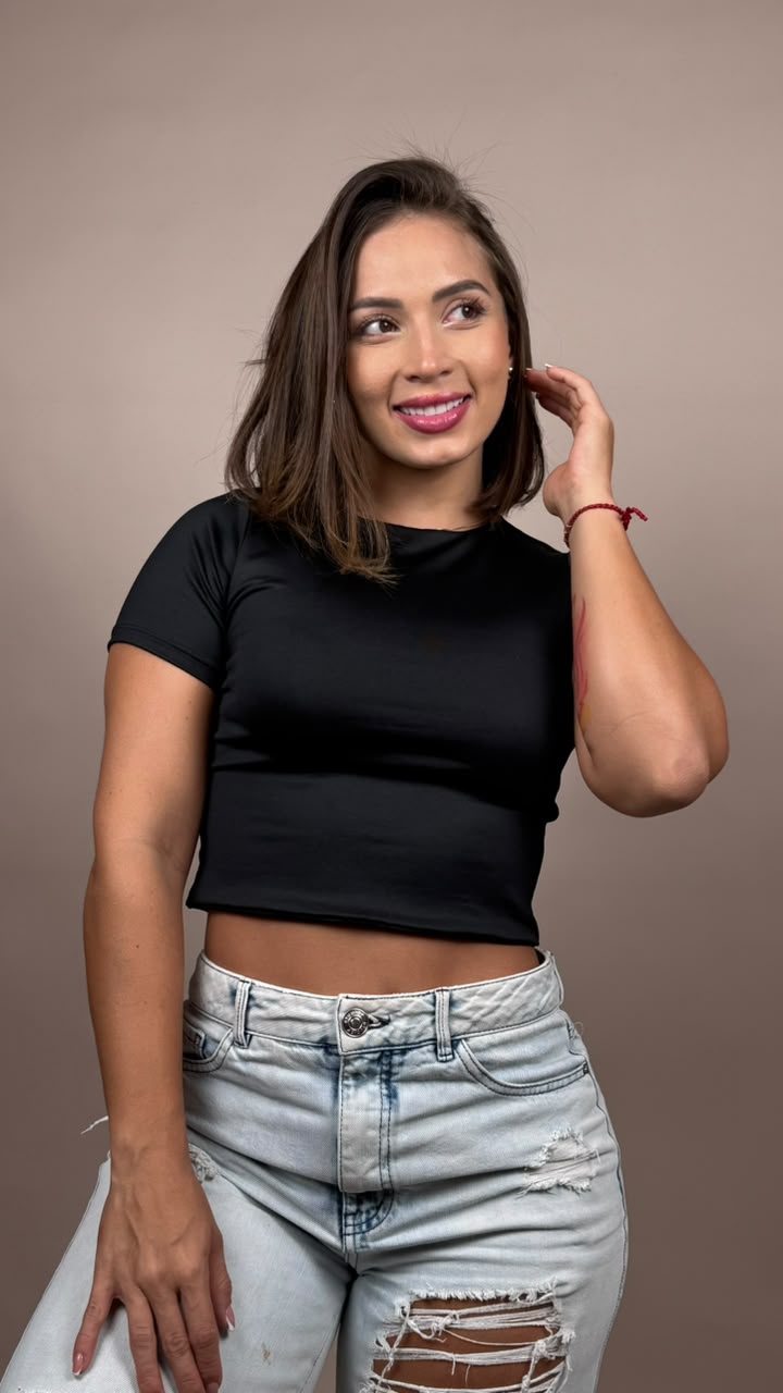 Blusa manga corta corta