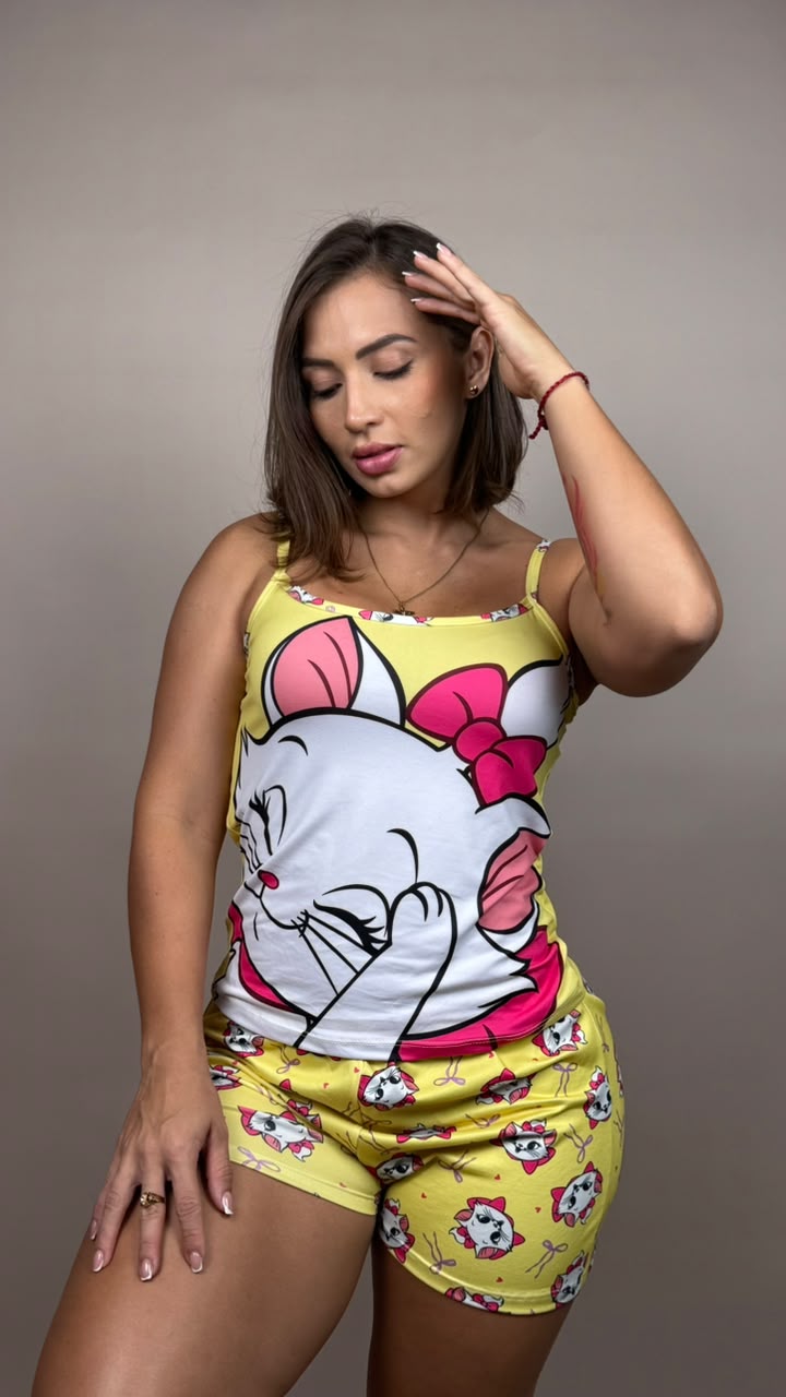 Pijama sublimada gata marie amarillo - 1800308