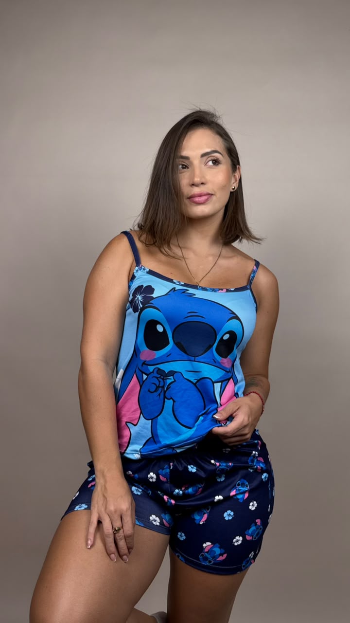 Pijama sublimada stich mano corazon azul - 1800314