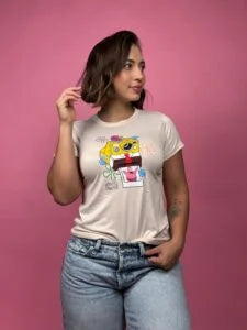 camiseta camara bob esponja beige -1202401