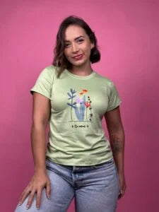 Camiseta ramas be patient verde -1202411