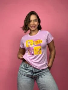 camiseta vaca pollito lila -1202398